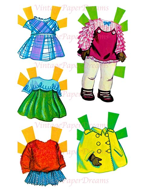 Vintage Paper Doll Printable Pdf Baby Paper Doll 70s 1970s Etsy Canada