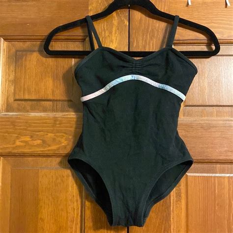 Natalie Dancewear Tops Natalie Black Leotard With Multicolor Pastel Velour Trim Poshmark