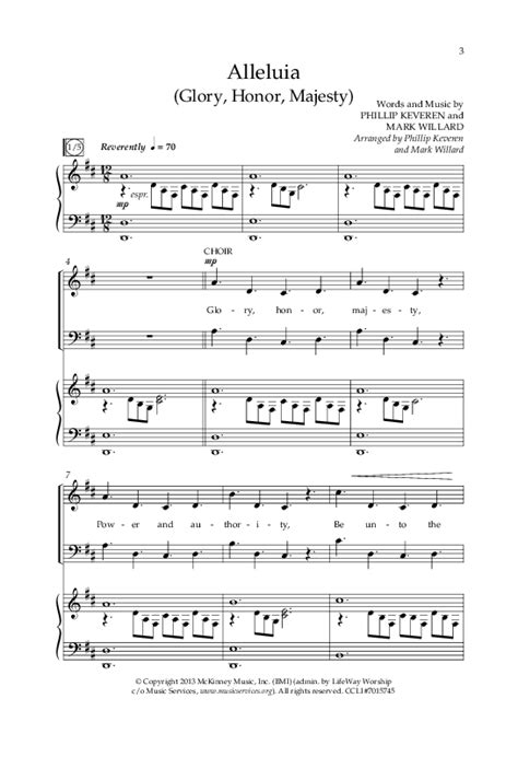 Alleluia Glory Honor Majesty Choral Anthem Satb Sheet Music Pdf