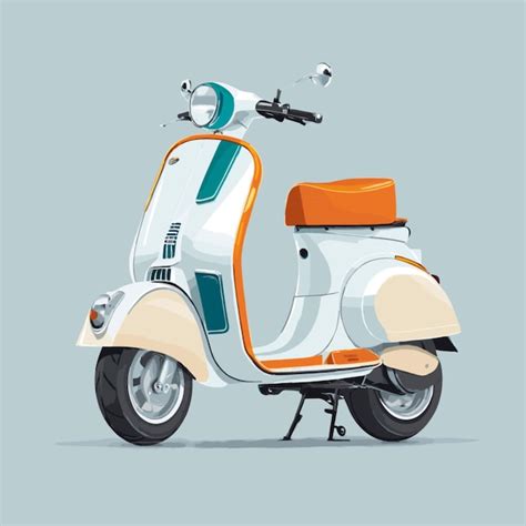 Vector De Scooter Em Fundo Branco Vetor Premium