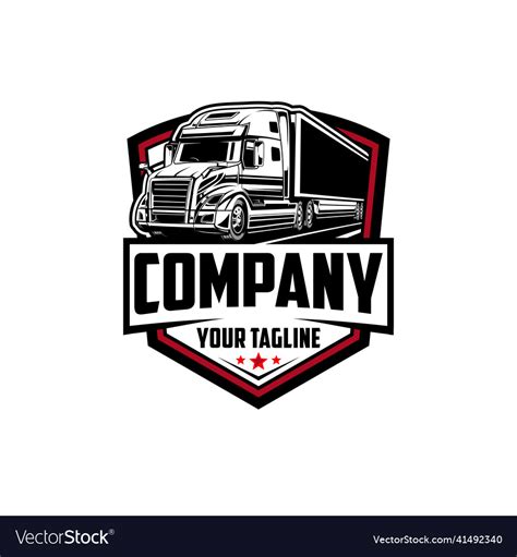 Semi Truck Trailer Logo Royalty Free Vector Image