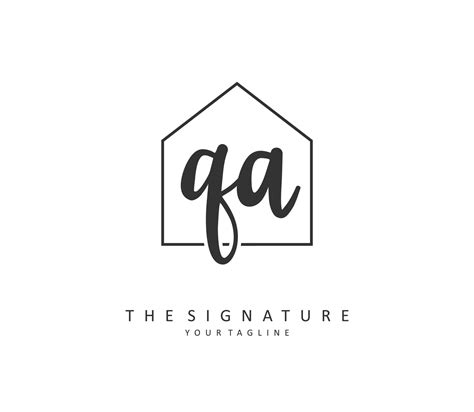 Q A QA Initial letter handwriting and signature logo. A concept ...