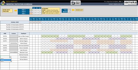 Shift Rota Template Free - Printable Templates