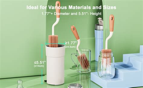 Ebango Silicone Bottle Brush Set With Stand 360° Rotating Silicone Bottle Cleaning