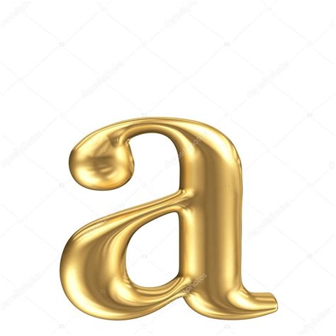 Golden Matt Lowercase Letter A Jewellery Font Collection Stock Photo