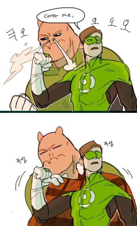 Two Comics Depicting The Same Character In Green Lantern