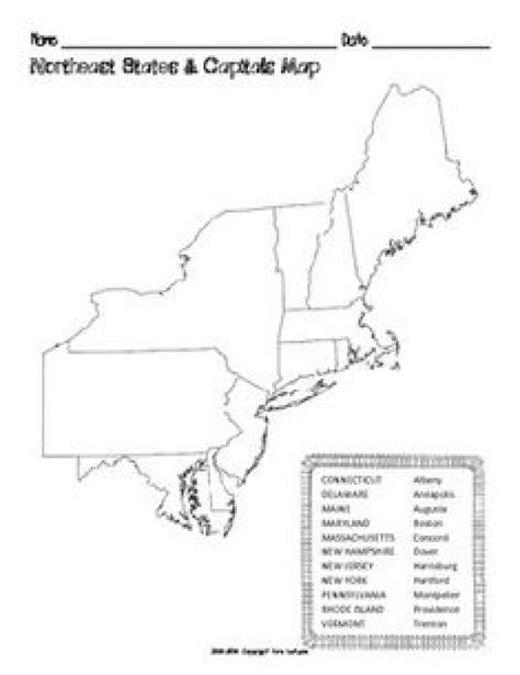 Northeast Region Map And Blank