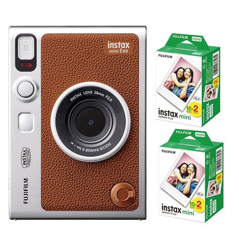 フィルム40枚付富士フィルム ハイブリッドインスタントカメラ チェキevo C ブラウン Instax Mini Evo C Br