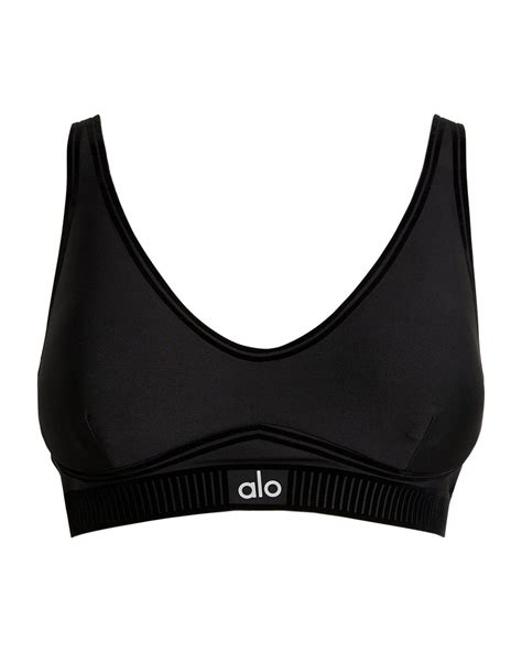 Alo Yoga Airlift Line Up Bra In Black Lyst