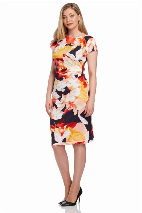 Floral Print Jersey Dress In Multi Roman Originals Uk