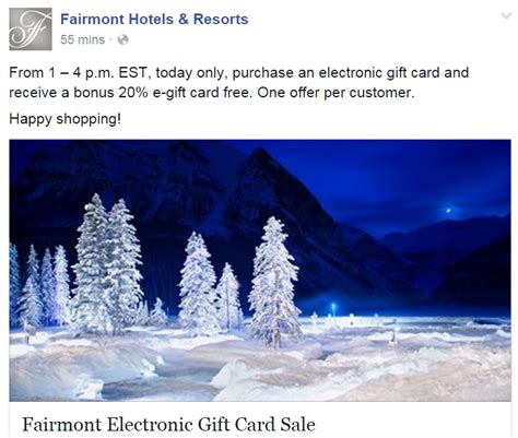 Buy Fairmont Gift Cards At 20 Bonus On November 27 2015 At 1PM 4PM