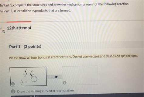 Solved Part Complete The Structures And Draw The Chegg