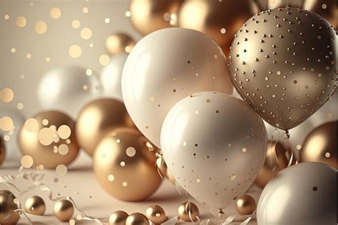 Premium Photo Festive Luxury Background With Golden Inflatable