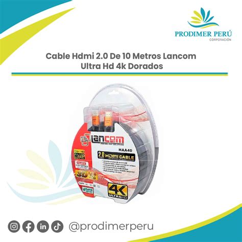 Cable Hdmi De Metros Lancom Ultra Hd K Dorado Prodimer Per