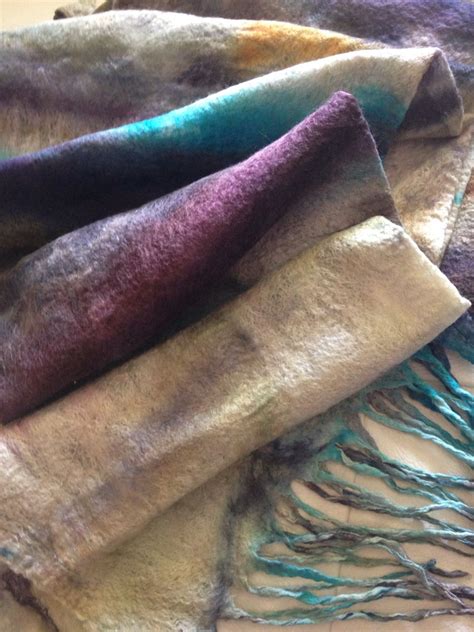 Nuno Felting Scarf Merino Wool Silk Nuno Felting Nuno Felt