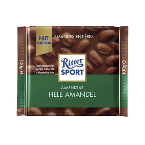 Chocolate Premium Con Leche Almendras Enteras Ritter Png