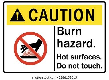 Hot Surface Warning Sign Labels Stock Vector Royalty Free