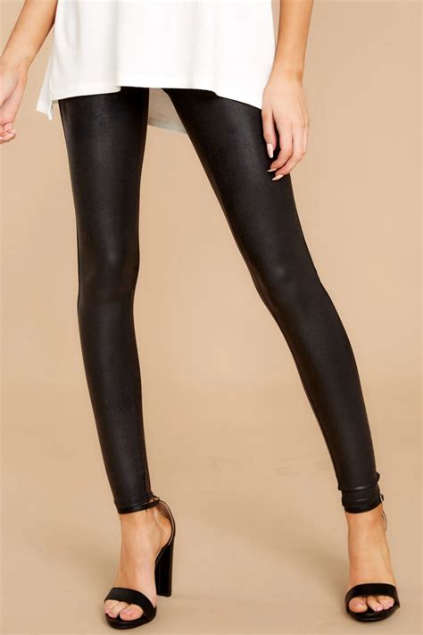 Spanx Leggings Faux Leather Leggings Black Leggings 9800 Red