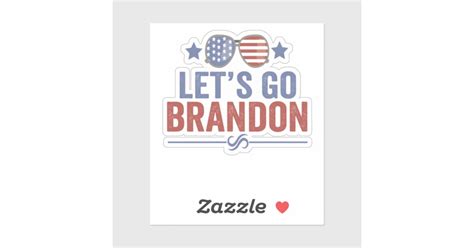 Lets Go Brandon Patriotic American Sunglasses Sticker Zazzle