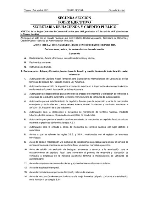 Fillable Online SEGUNDA SECCION PODER EJECUTIVO SECRETARIA DE Fax Email