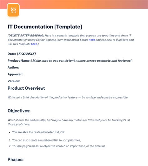 Free Technical Documentation Template 50 Off