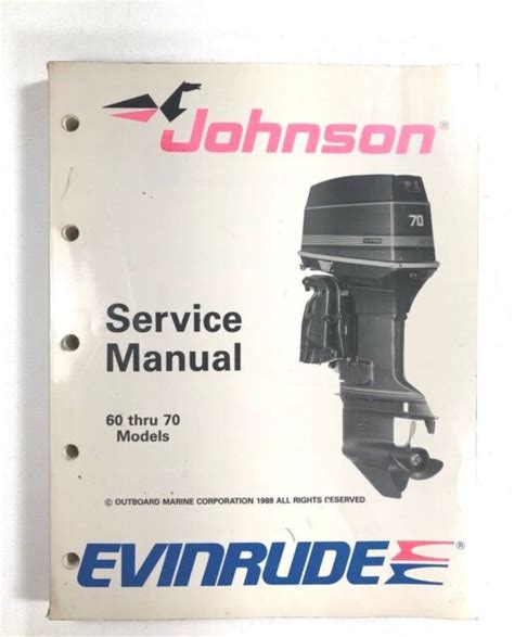 1989 Johnson Evinrude 60 65 70 HP Outboards Service Repair Manual OMC P