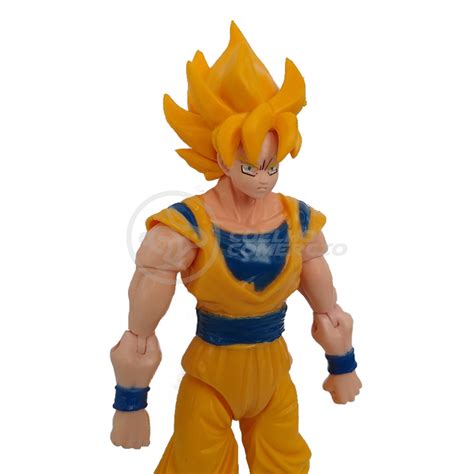 Boneco Brinquedo Articulado 14cm Action Figure Removivel Goku Ssj