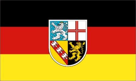 Fahne Bundesland SAARLAND mit WAPPEN Flagge Grösse ca 90x150 cm