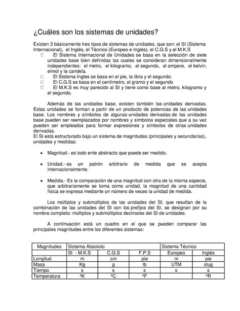 Cuales Son Los Sistemas De Unidades Compress Cu Les Son Los Sistemas