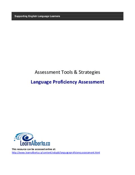 Pdf Language Proficiency Assessment