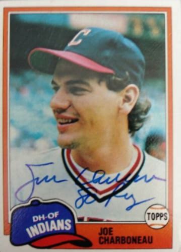 Joe Charboneau Autographs And Memorabilia Sports Baseball