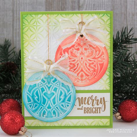 Christmas Ornaments Card Embossing With Spellbinders Dies 17turtles