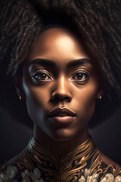 Retrato de uma linda garota negra conceito de mês de história negra