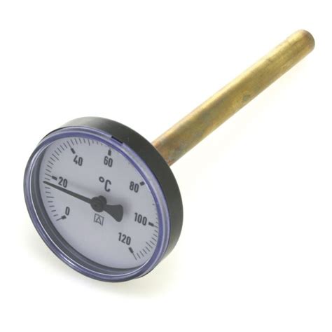 Heizungsthermometer Bimetall 100 mm Gehäuse 150 mm Tauchhülse