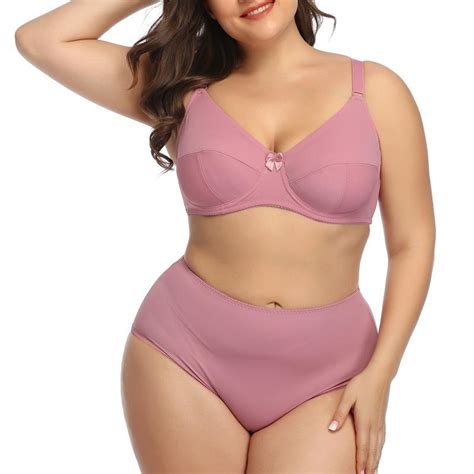 Buy Dainafang Glossy Plus Size Bra Set Ultra Thin Sexy Underwear