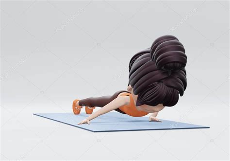 3d Render Las Mujeres Hacen Ejercicio Con Una Pose Archer Push Ups El