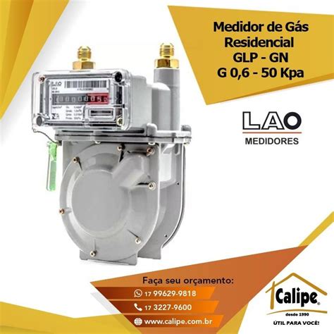 Calipe Comercial Medidor Gás Individual Residencial GLP GN AR LAO