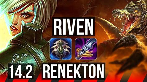 Riven Vs Renekton Top Rank 1 Riven 8 Solo Kills Rank 8 1300