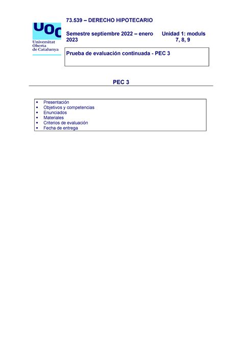 73 539 Solpec 3 2022 Sol Pec 3 Derecho Hipotecario 73 DERECHO