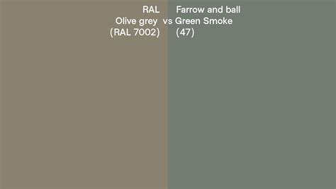 Ral Olive Grey Ral Vs Farrow And Ball Green Smoke Side By