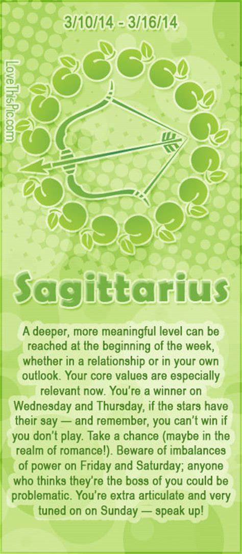 SAGITTARIUS WEEKLY HOROSCOPE 3 10 14 3 16 14 Pictures Photos And