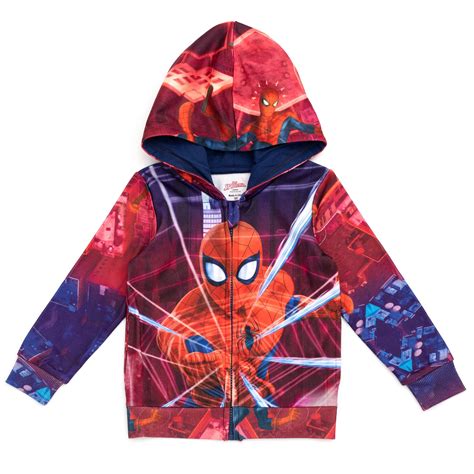 Marvel Spider Man Toddler Boys Fleece Zip Up Cosplay Hoodie Toddler To