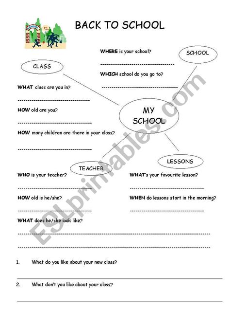 Back To School Esl Worksheet By Carsue 03