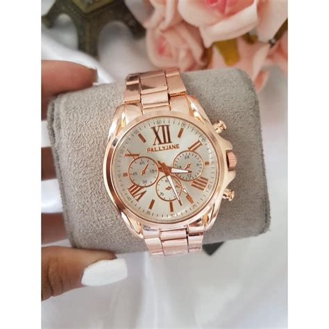 Relógio Feminino Pallyjane A Prova D Agua Rose Dourado Shopee Brasil