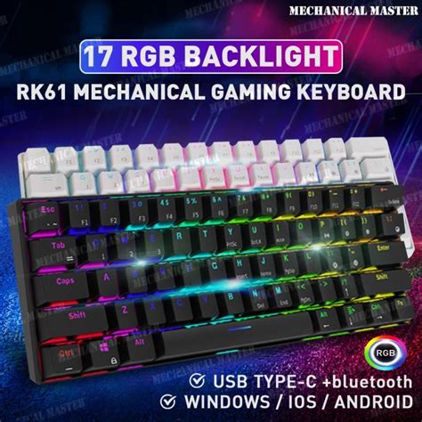 Hot Swappable RK61 Real Mechanical Keyboard Gaming Bluetooth Wireless 60 RGB RK 61 61 Keys 3