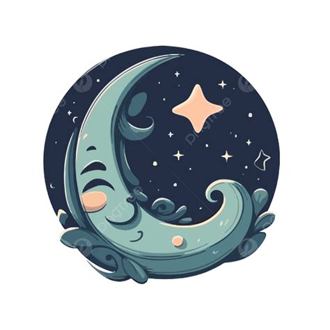 Cute Cartoon Crescent Moon