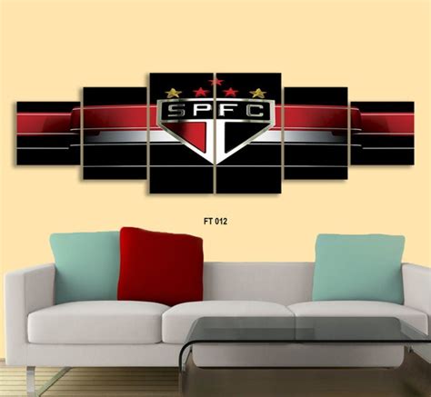 Quadro Mosaico Decorativo do São Paulo Tricolor Kit 6 Peças