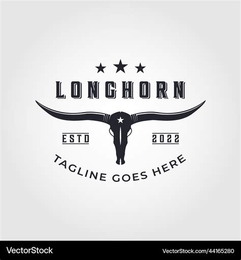 Texas longhorn skull country western bull cattle Vector Image