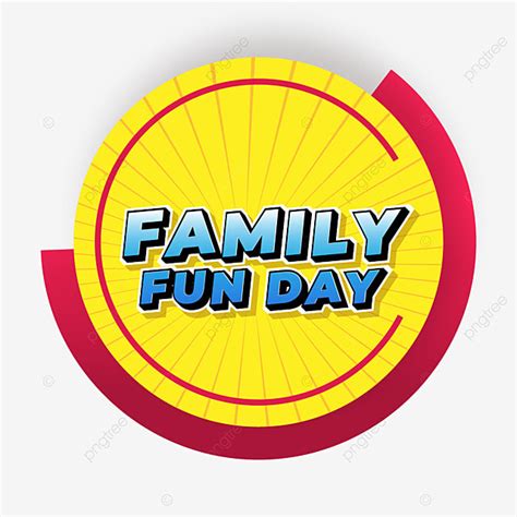 Black Family Fun Vector PNG Images, Family Fun Day Png Vector Red ...