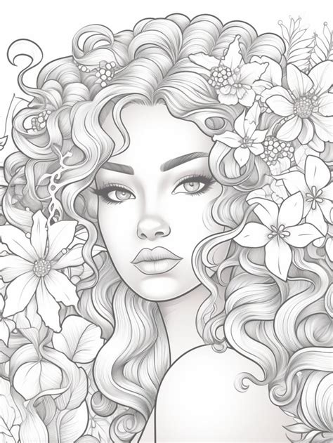 Afro Chic Melanin Coloring Pages Etsy